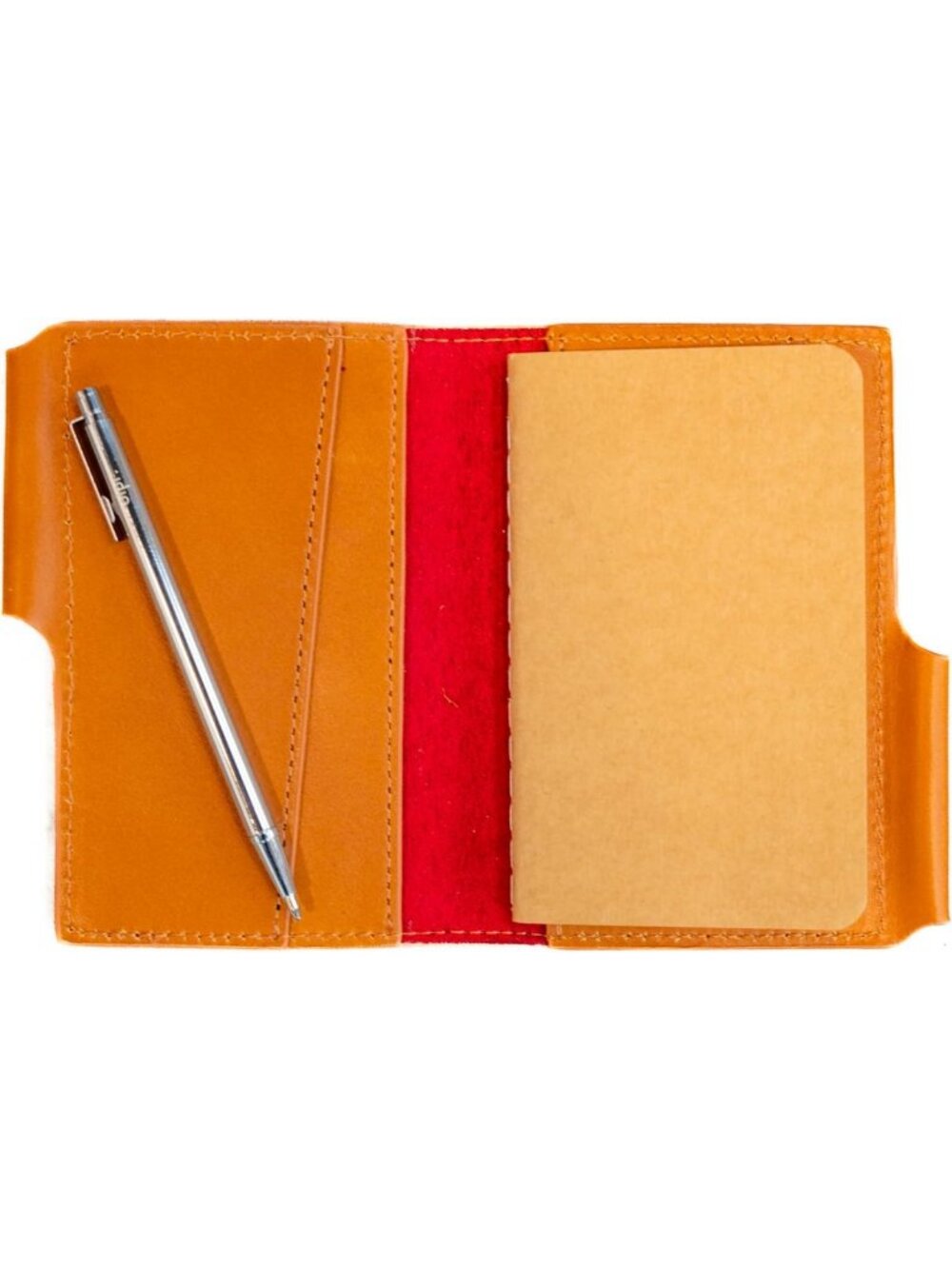 Extra Small Leather Journal Wallet with Pockets, Pen Holder & ID Slot - Compact